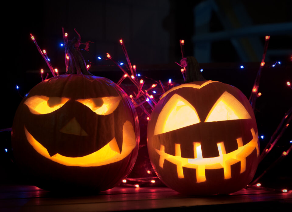 Two jack-o-lanterns